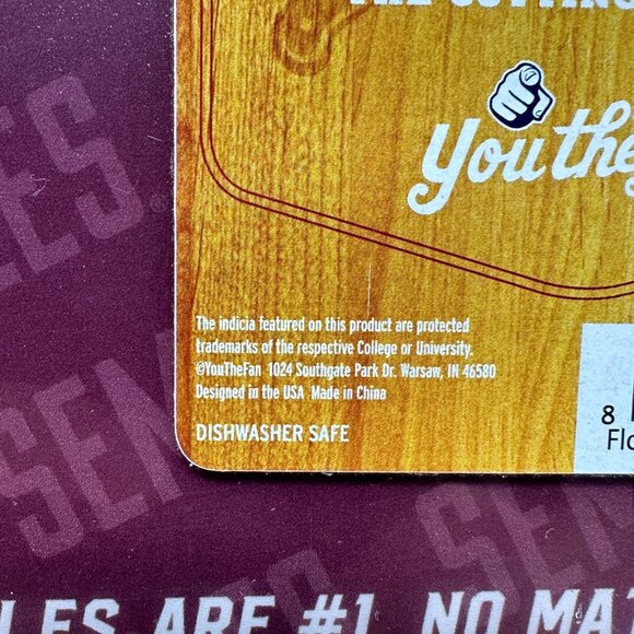 Florida State Seminoles 14.5" x 9" Cutting Board Reversible Officially Licensed - Picture 6 of 8